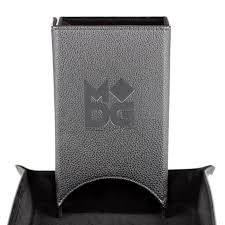 Fold Up Leather Dice Tower - Black (Metallic Dice Games)